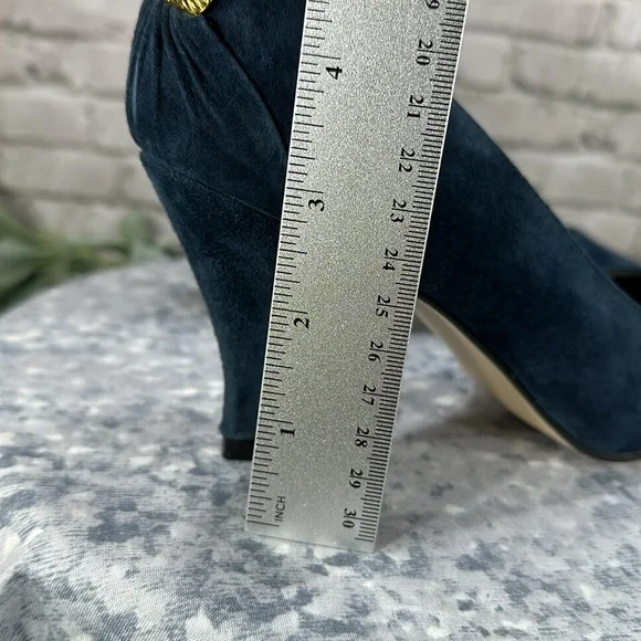 Carriage Court Navy Blue Suede Pointed Toe 3” Dress Heels Women’s 7.5B💙NWOT💙 - Picture 7 of 11